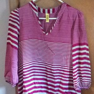 Red and Tan Striped Tunic